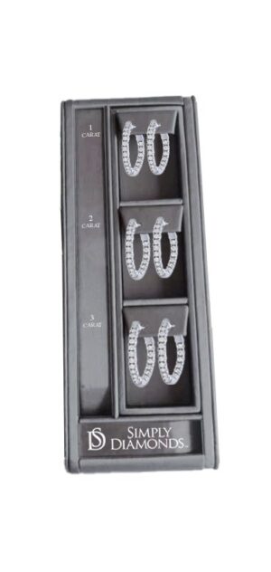 Simply Diamonds 3 HOOP Earring Display - STEEL GRAY
