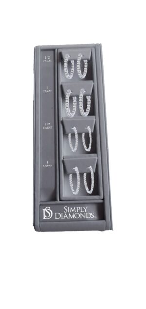 Simply Diamonds 4 HOOP Earring Display - STEEL GRAY