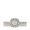 1 cttw 14KW cushion halo set - with 1/2 ct center